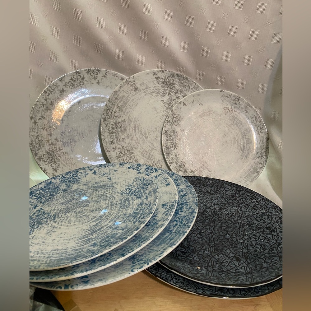 Schonwald Shabby Chic Porcelain Plate Set Of 14 Mixed Salad & Side Plates 10-11”